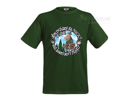 Tričko - Špatný den na posedu (Barva Zelená, Velikost L)