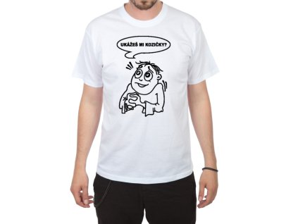 Tričko - Ukážeš mi kozičky? (Barva Bílá, Velikost L)
