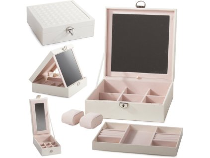 Velká šperkovnice se zrcátkem (Barva Bílá)