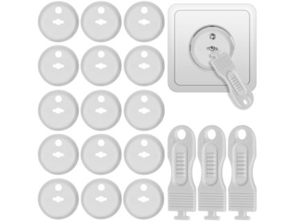 15357 9 zaslepka do zasuvky bezpecnostni 15ks klic bila 10