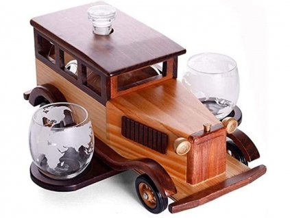 Karafa Auto s gravírovanými pohármi