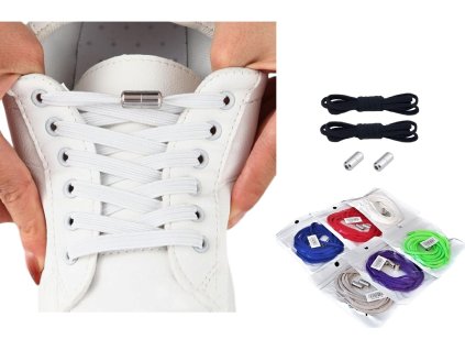 Elastické tkaničky do bot - bez zavazování (Barva Bílá)