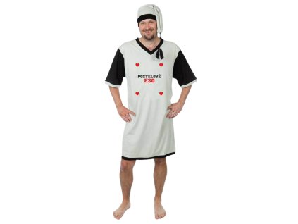 Noční košile - Postelové eso (Barva Šedá, Velikost L)