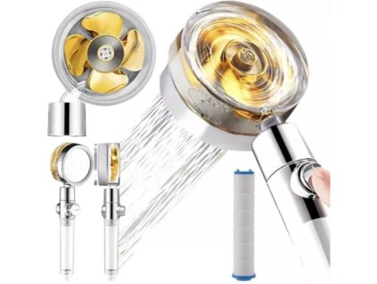 16818 usporna rotujici sprchova hlavice zlata 1