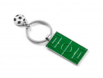 Prívesok na kľúče pre futbalistu - Futbalové ihrisko a lopta
