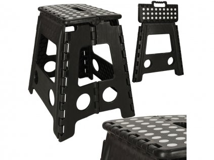 Protiskluzová skládací stolička 39cm (Barva Černá)