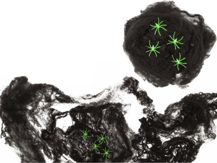17444 dekoracni pavucina se sviticimi pavouky 1