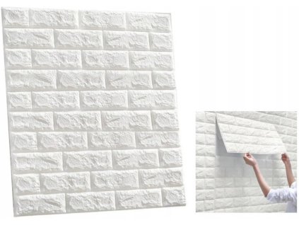 3D samolepící nástěnný panel z bílých cihel 70 x 77 cm (Počet ks v balení 1 ks)