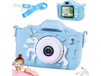 17586 detsky digitalni fotoaparat jednorozec modry 1