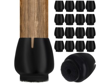 17679 krytky nohou zidli plstene 12 16mm cerne 16ks