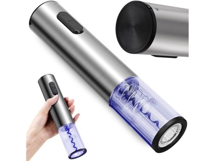 18270 automaticky elektricky otvirak na vino s led stribrny 1