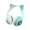 Bezdrôtové slúchadlá s mačacími ušami - modré