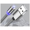 Magnetický USB nabíjecí kabel 3v1 LED (Barva Černá)