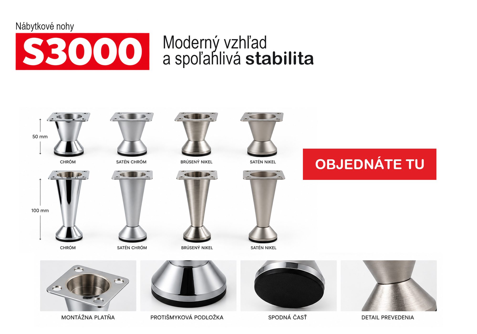 Nábytková noha S3000