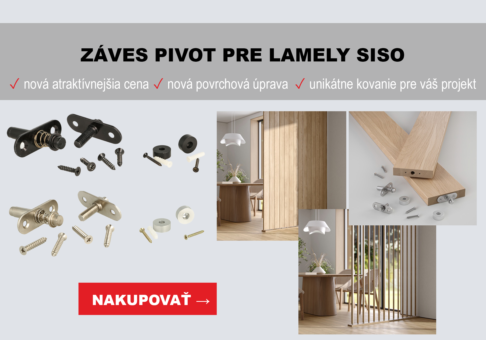 Záves Pivot pre lamely od značky SISO