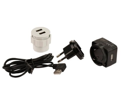 Predlžovačka USB - A+C "ROUND" biela