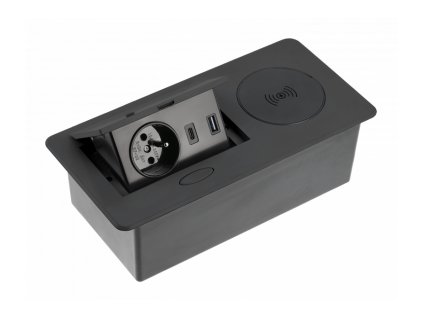 AVARO PLUS, čierna 1x220+2xUSB