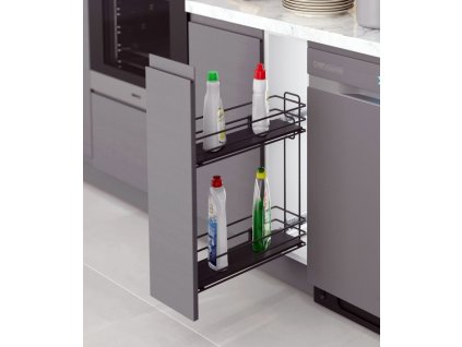 S-2494-A Výsuvný kôš plné dno ANTRACIT, 250mm PRAVÝ, Blum plnovýsuv