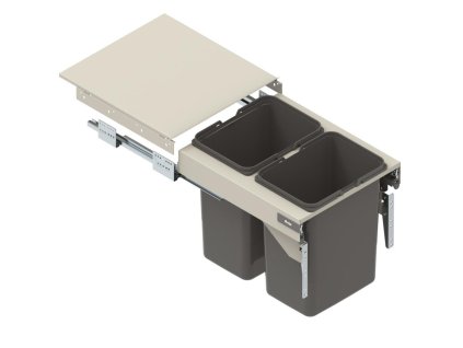 Kôš na odpadky 450mm šedý, 2x15L, v.320mm