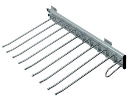 Výsuvný vešiak na nohavice ľavý