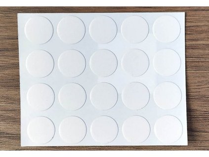 Krytka biela hladká lepiaca 13mm (20ks)