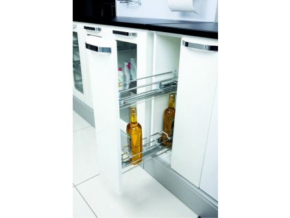 S-2422-C, Výsuvný drôtený kôš 150mm chróm ĽAVÝ, Blum čiastočný výsuv