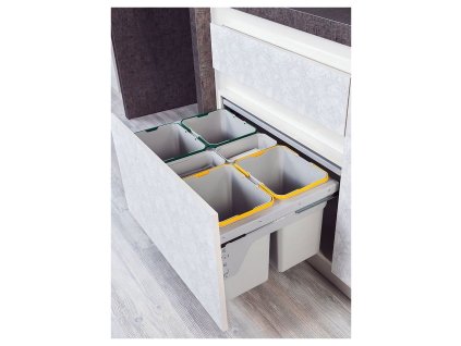 S-2387 Kôš na odpadky 800mm, 4x16L+2x1L