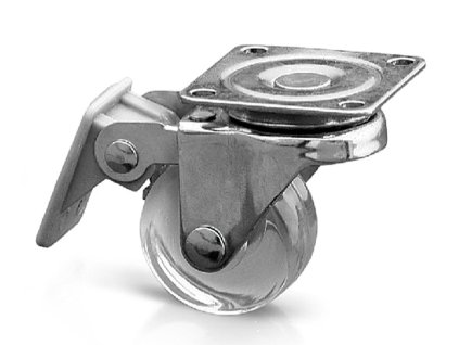 Koliesko otočné s brzdou 35mm číre