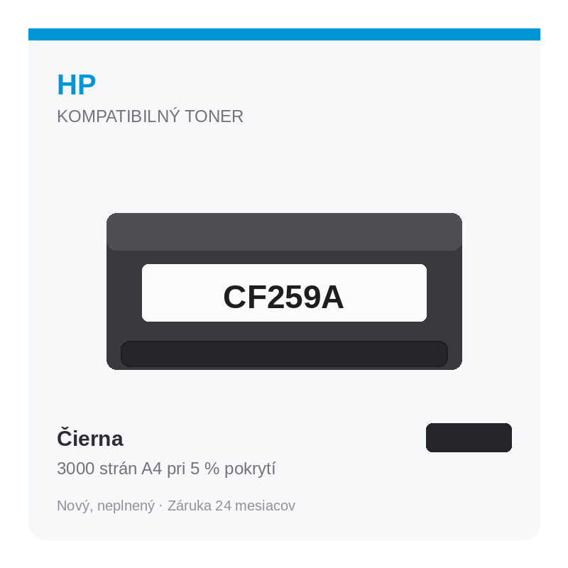 Fotografia produktu: Toner HP CF259A (59A), čierna – kompatibilný, 3000 strán