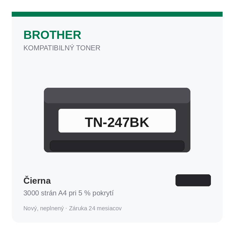Fotografia produktu: Toner Brother TN-247BK, čierna – kompatibilný, 3000 strán