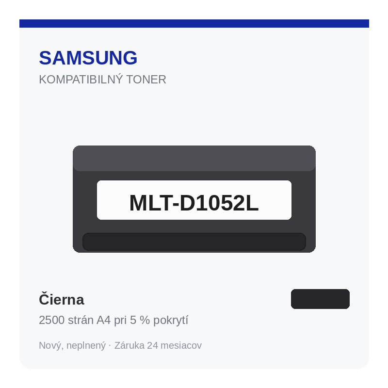 Fotografia produktu: Toner Samsung MLT-D1052L (SU758A), čierna – kompatibilný, 2500 strán