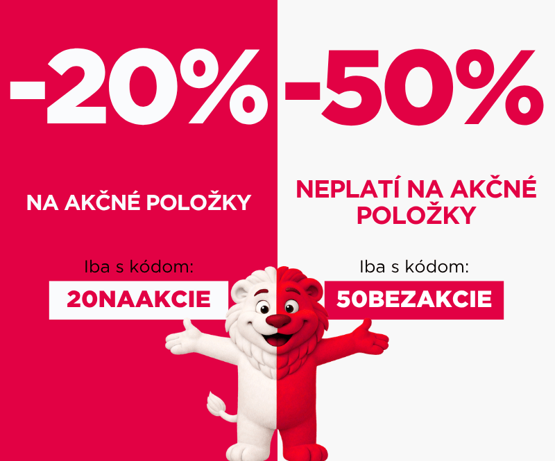 20% a 50% sleva