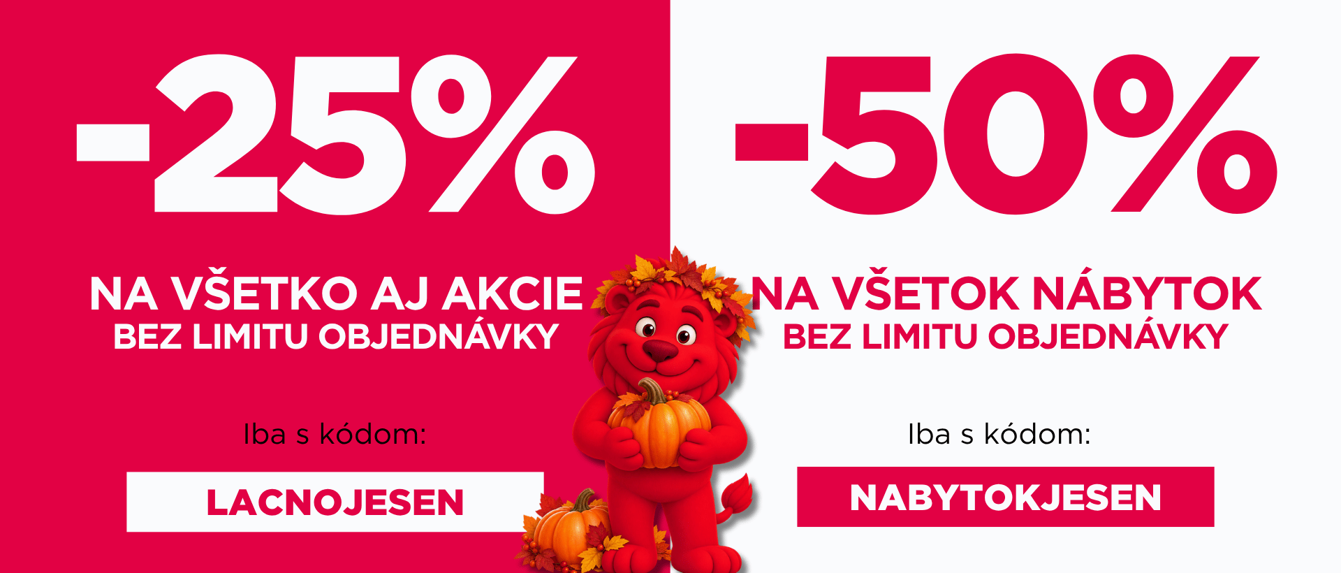 25% a 50% sleva
