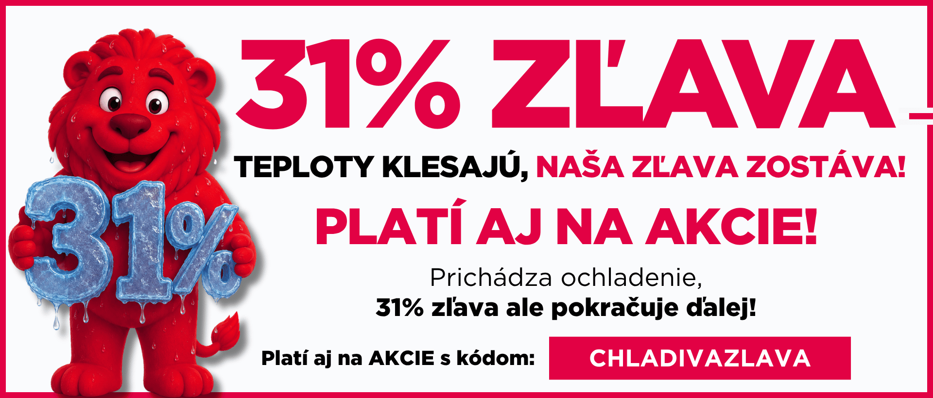 31% sleva ochlazení