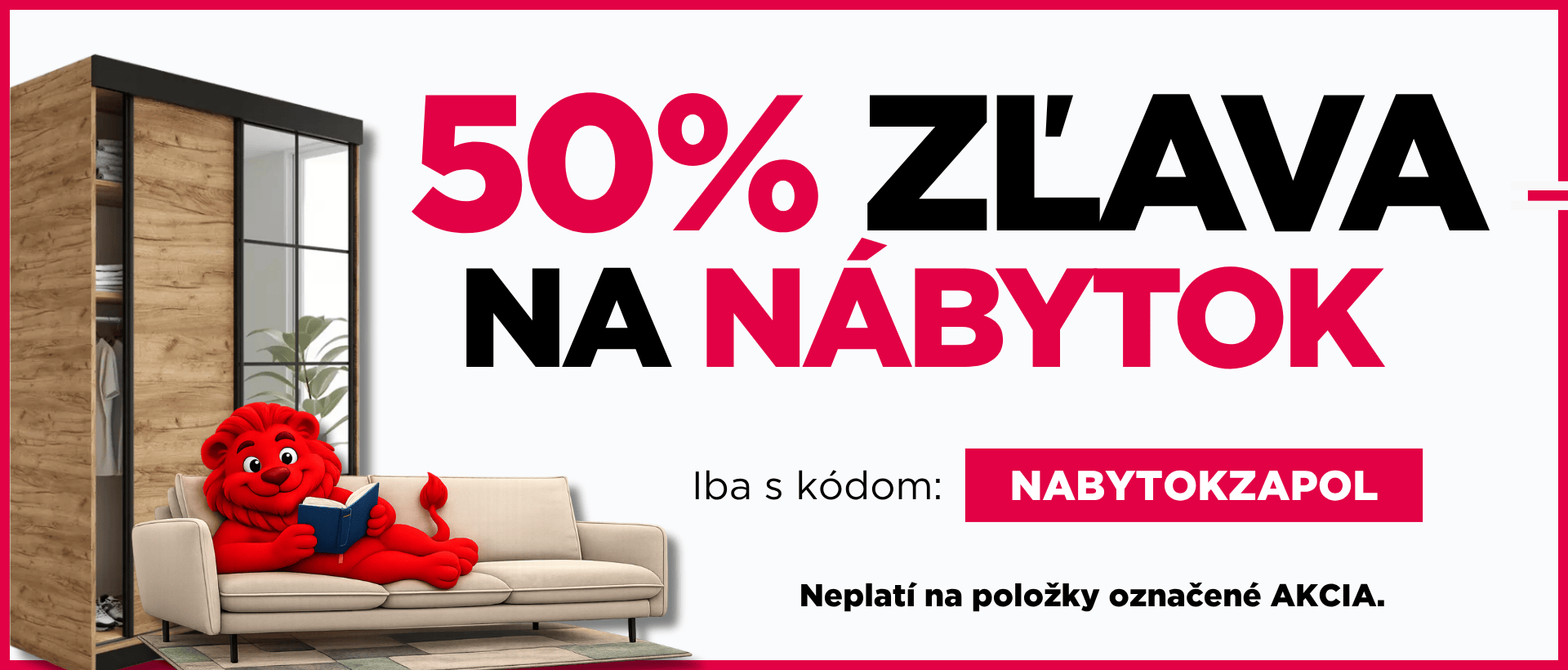 50% sleva na nábytek