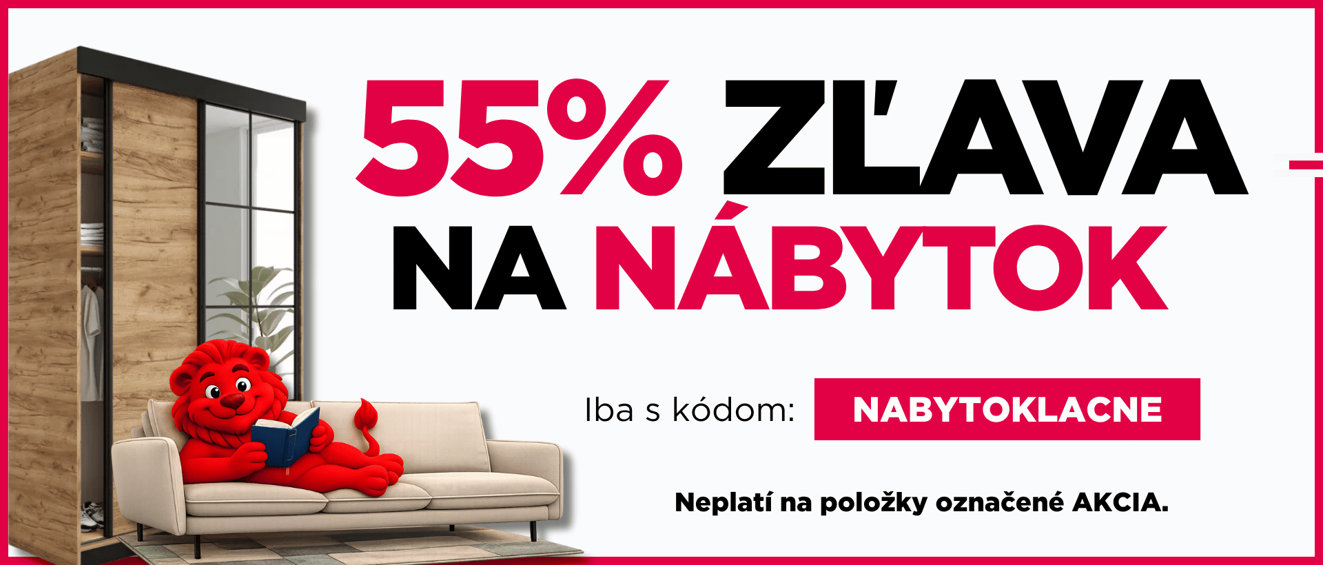 55% sleva na nábytek