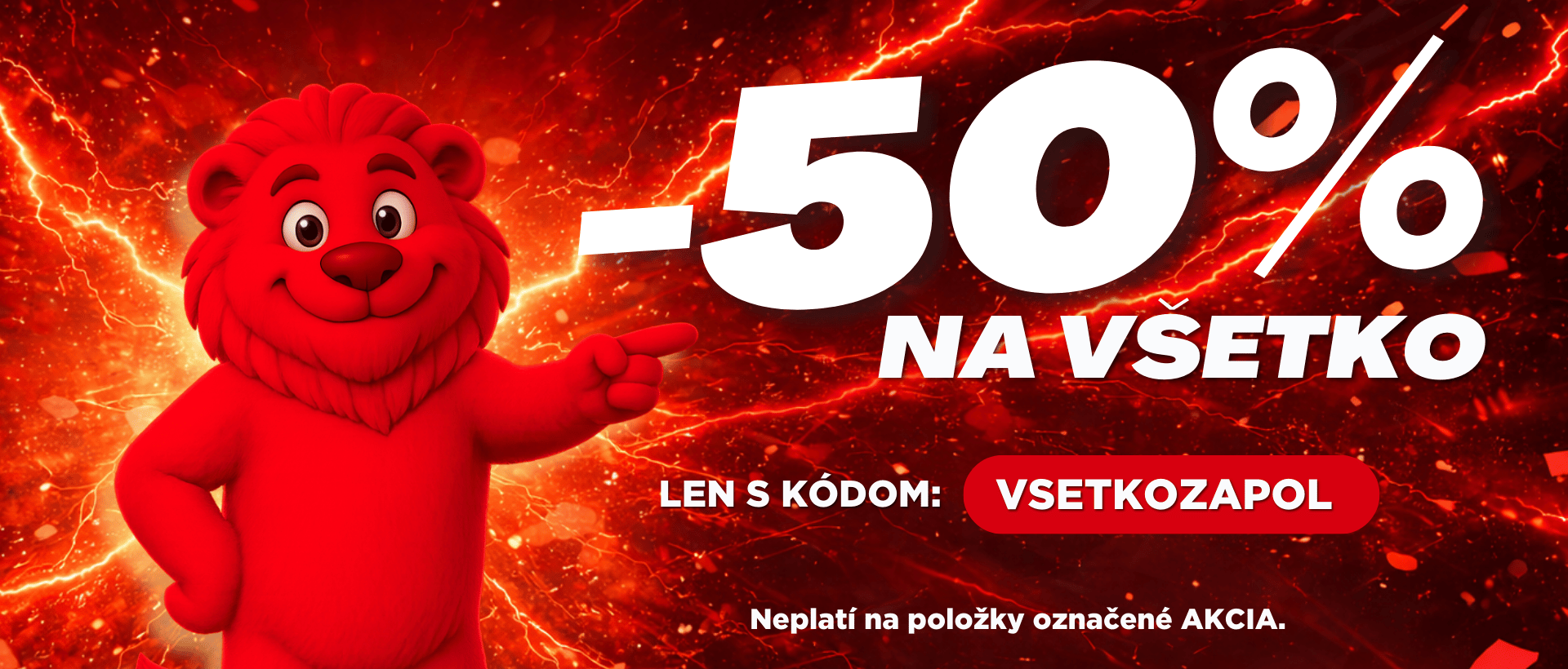 50% sleva na vše