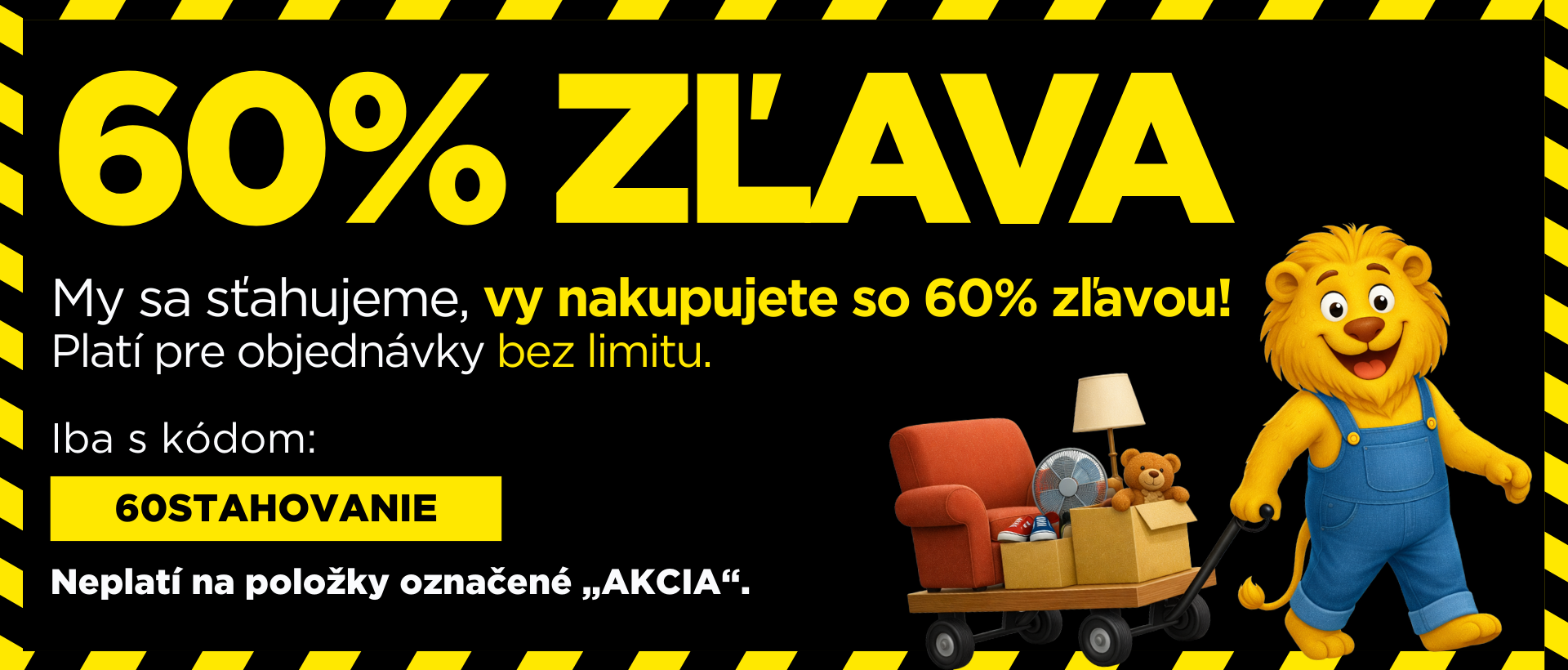 60% sleva stěhování