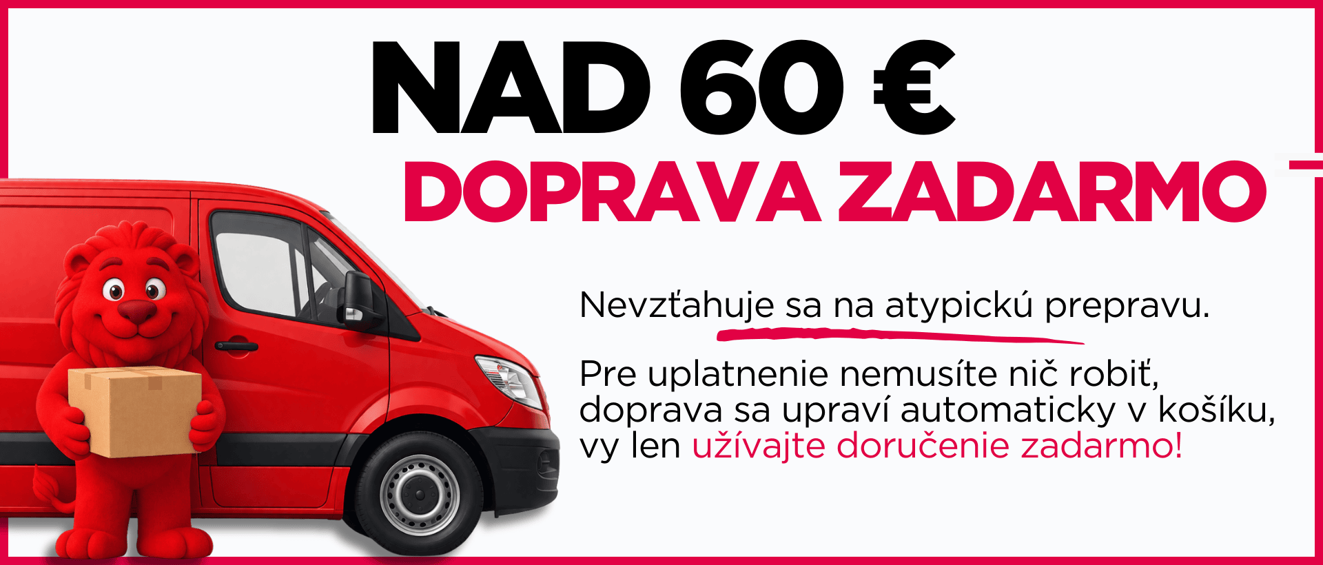Doprava zdarma 60 EUR