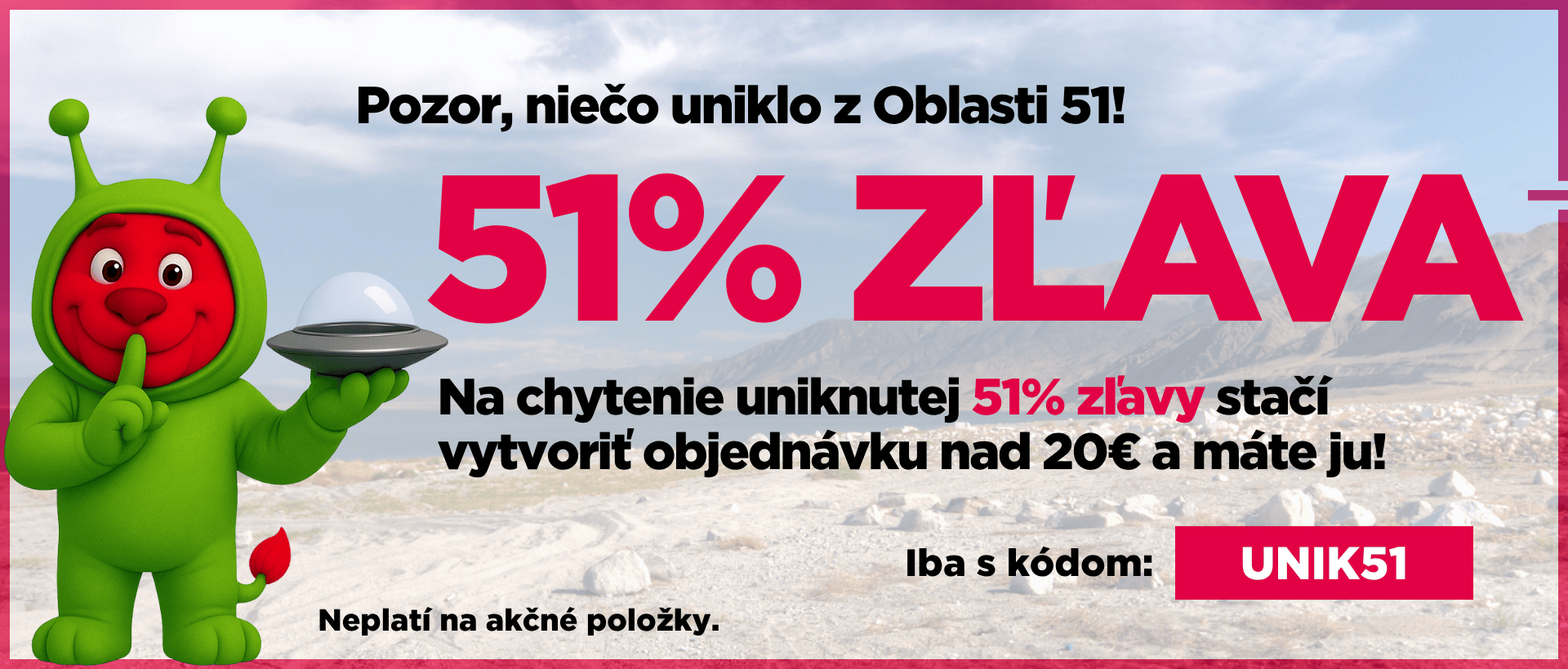51% sleva při nákupu nad 510 Kč