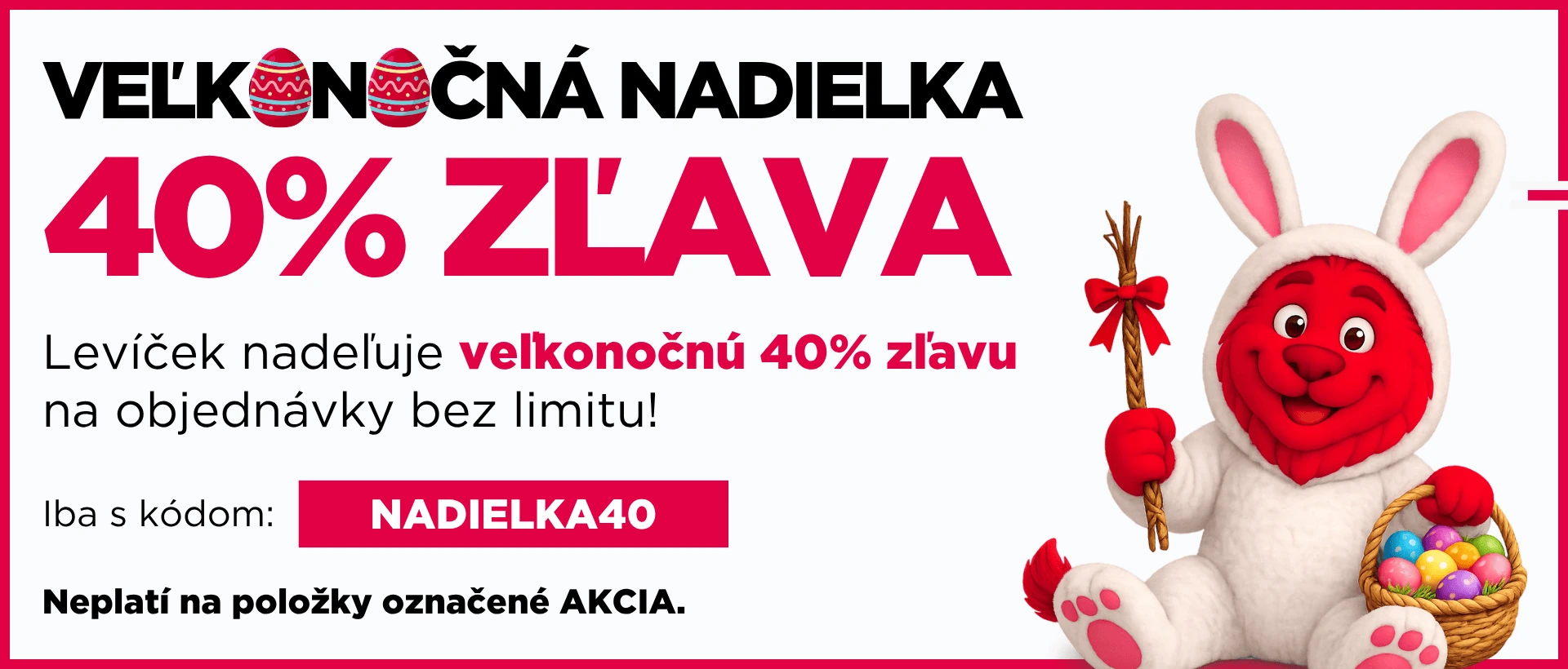 40% velikonoční sleva