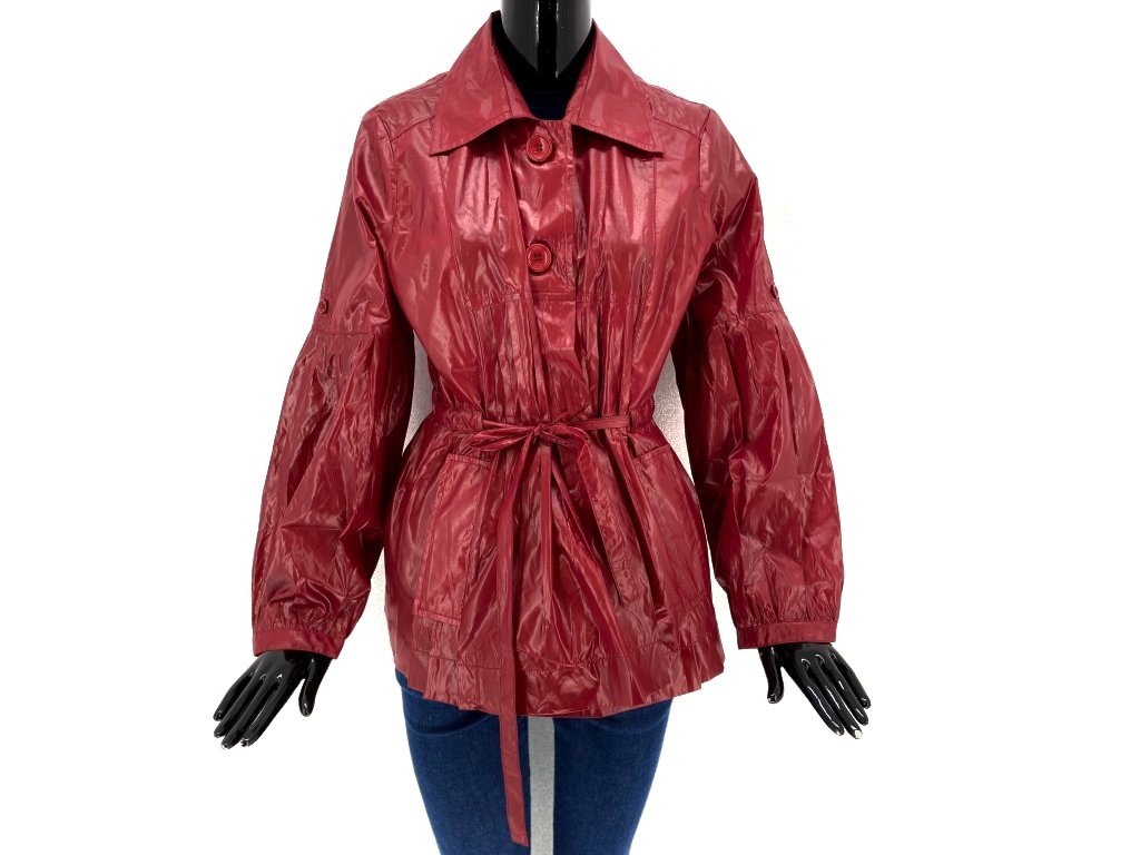 Tenký kabátek, FREDA, červená barva, lesklý