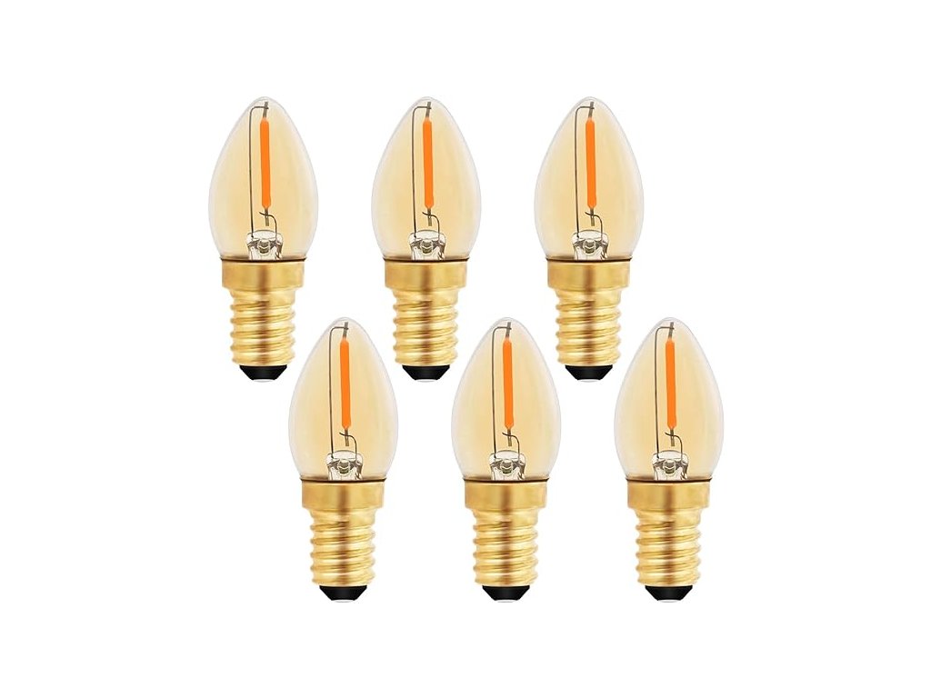 Caldarax - LED žárovka C7 - E14 - vintage žárovka - 0,5 W - 5ks