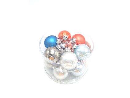 Set 12 ks vánočních skleněných ozdob - koule ø 5cm - barevné