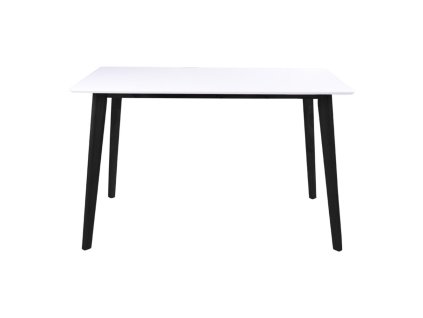 Bílý jídelní stůl s černou konstrukcí Bonami Essentials Vojens, 120 x 70 cm