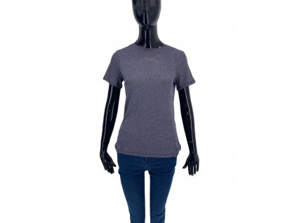 Dámské módní tričko, OODJI, modro - stříbrná barva