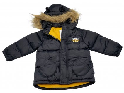 Dětská zimní bunda, PETITS, černá, vnitřní strana žlutá