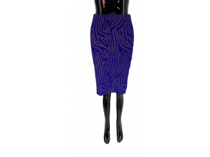 Dámská sukně, CKS, modrá, s třpytivým vzorem