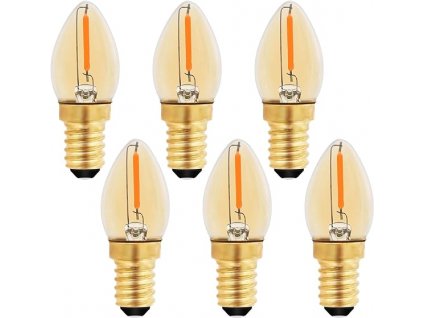 Caldarax - LED žárovka C7 - E14 - vintage žárovka - 0,5 W - 6ks