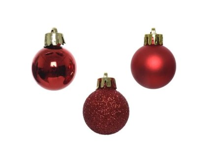 Sada vianočných ozdôb, priemer 3 cm, guľa, 24 kusov  Rozbaliev(n)o